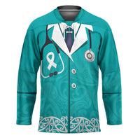 New Zealand Nurses Week Hockey Jersey Maori Kowhaiwhai Cyan Tribal