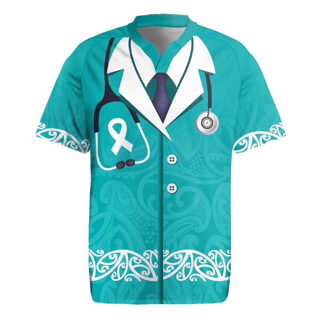New Zealand Nurses Week Rugby Jersey Maori Kowhaiwhai Cyan Tribal