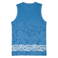 New Zealand Nurses Week Basketball Jersey Maori Kowhaiwhai Blue Tribal