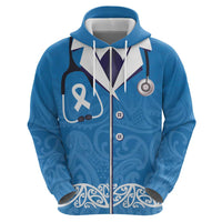 New Zealand Nurses Week Hoodie Maori Kowhaiwhai Blue Tribal
