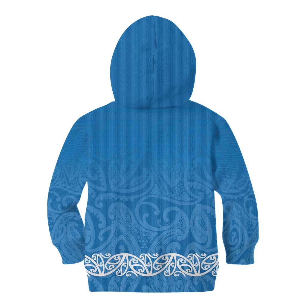 New Zealand Nurses Week Kid Hoodie Maori Kowhaiwhai Blue Tribal LT9 - Polynesian Pride