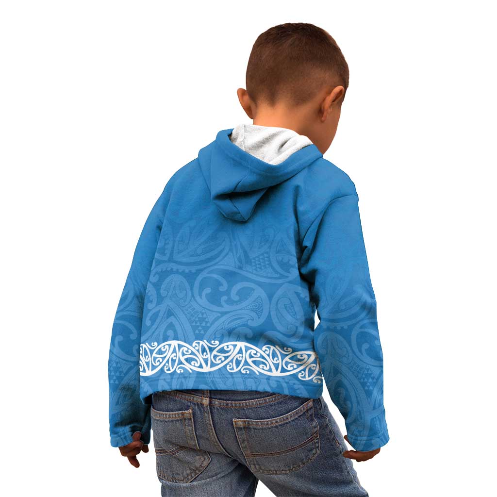 New Zealand Nurses Week Kid Hoodie Maori Kowhaiwhai Blue Tribal LT9 - Polynesian Pride