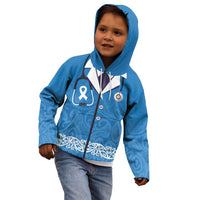 New Zealand Nurses Week Kid Hoodie Maori Kowhaiwhai Blue Tribal LT9 - Polynesian Pride