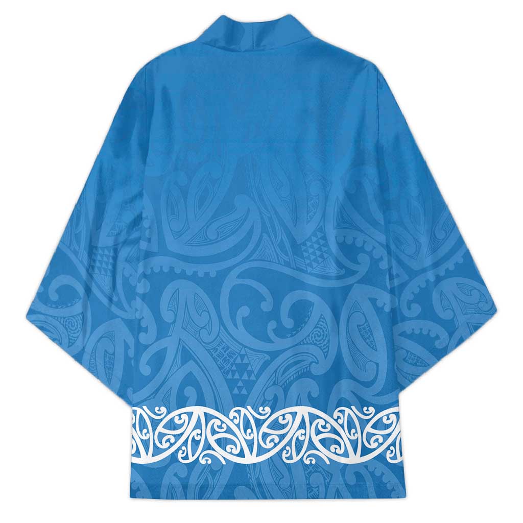 New Zealand Nurses Week Kimono Maori Kowhaiwhai Blue Tribal