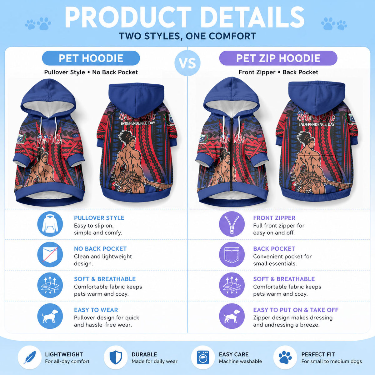 Polynesian Samoa Independence Day Pet Hoodie Polynesian Pacific Tribal LT9 - Polynesian Pride