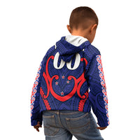 (Custom Text And Number) New Zealand Auckland Cricket Kid Hoodie Polynesian with Maori Koru LT9 - Polynesian Pride