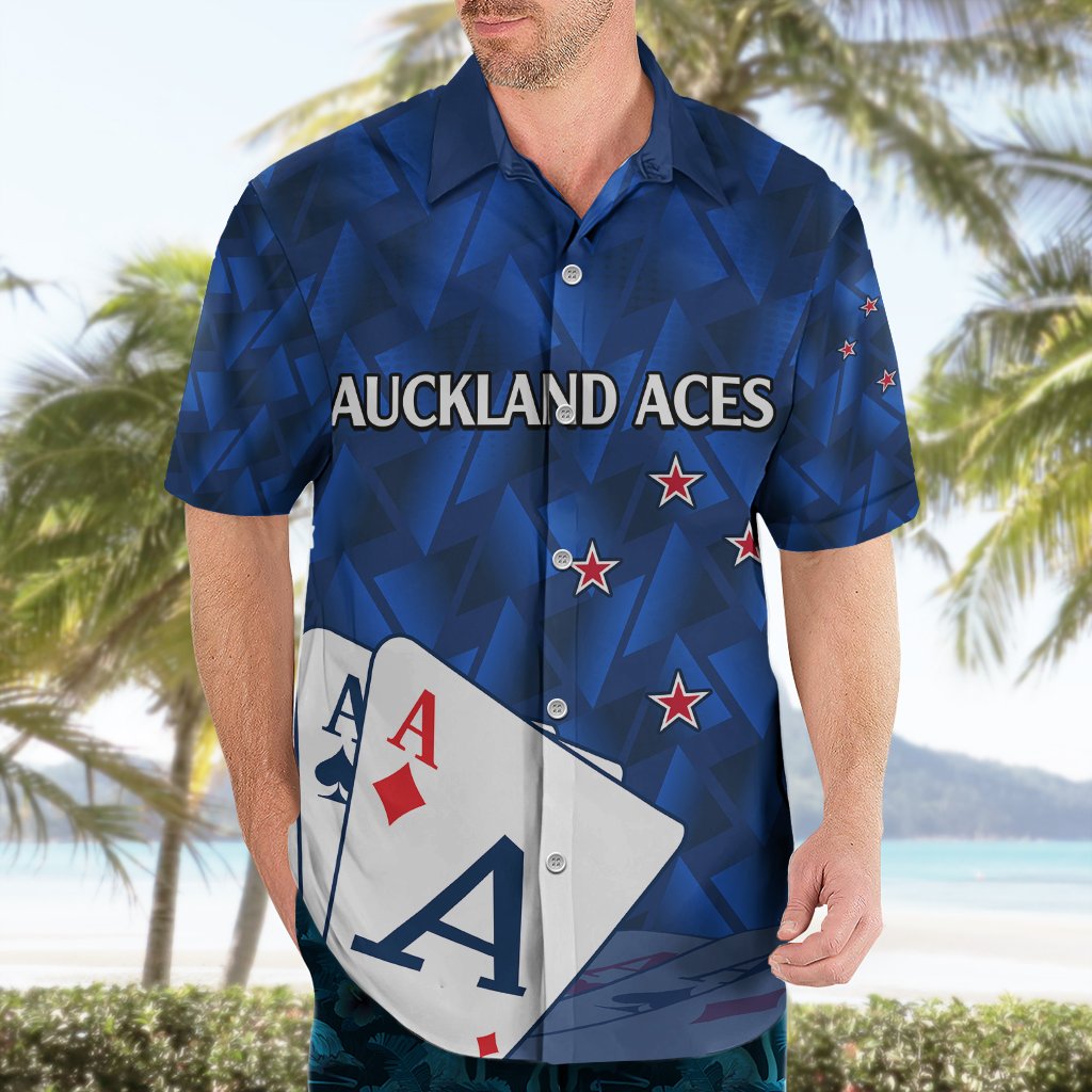 New Zealand Cricket Hawaiian Shirt Auckland Aces Sporty Style LT9 - Polynesian Pride