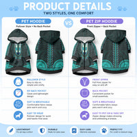 African Dashiki With Polynesian Pattern Teal Pet Hoodie LT9 - Polynesian Pride