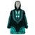 African Dashiki Wearable Blanket Hoodie With Polynesian Pattern - Teal LT9 One Size Teal - Polynesian Pride