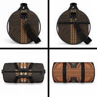 African Dashiki With Polynesian Pattern Gold Duffle Bag LT9 - Polynesian Pride