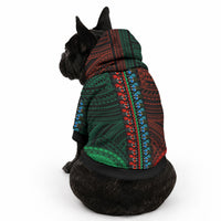 African Dashiki With Polynesian Pattern Green Red Pet Hoodie LT9 - Polynesian Pride