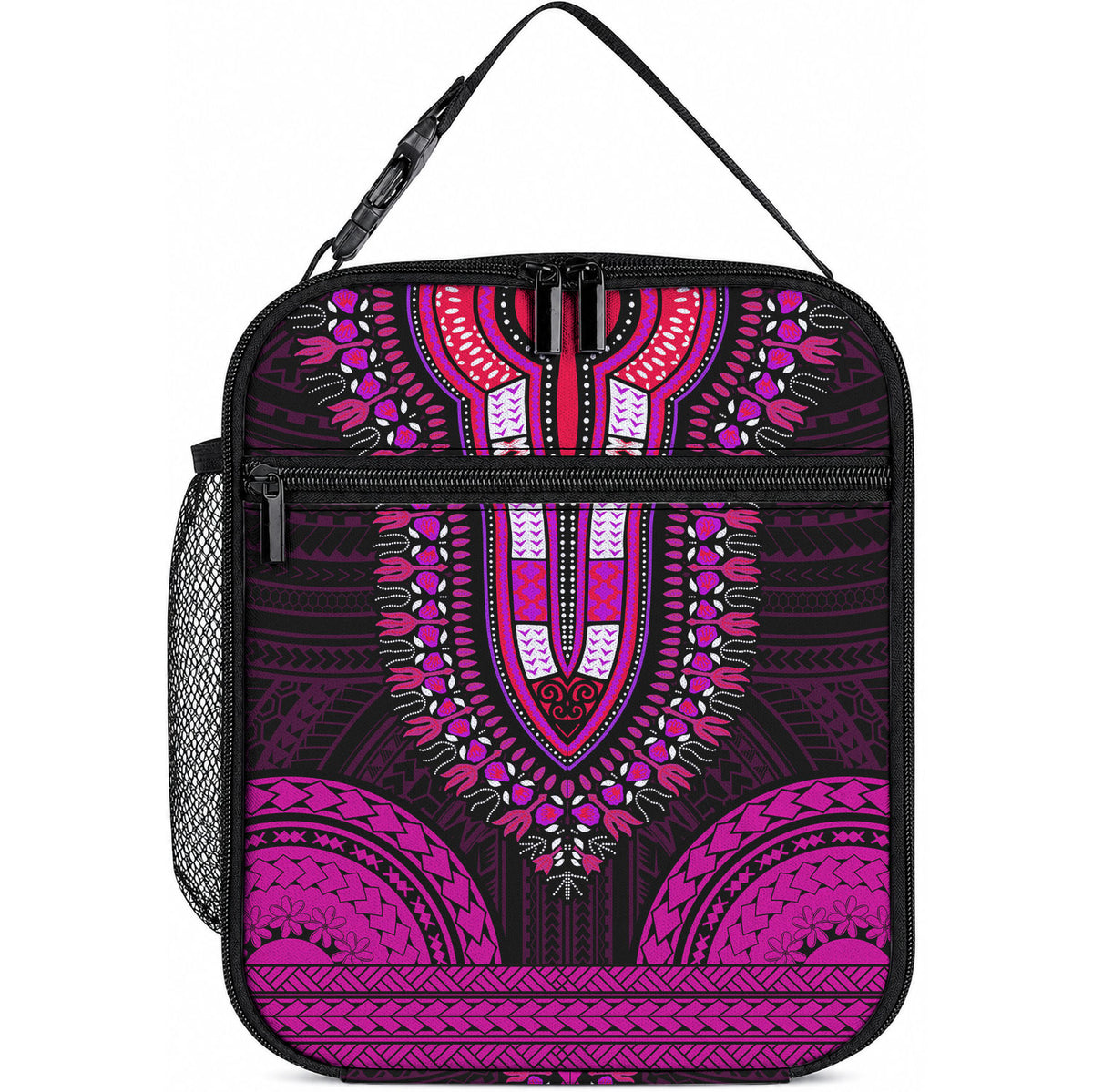 African Dashiki With Polynesian Pattern Pink Lunch Bag LT9 10.2 × 8.3 × 4.3 inch Pink - Polynesian Pride