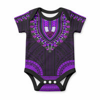 African Dashiki With Polynesian Pattern Purple Baby Onesie LT9 Purple - Polynesian Pride