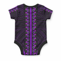 African Dashiki With Polynesian Pattern Purple Baby Onesie LT9 - Polynesian Pride