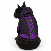 African Dashiki With Polynesian Pattern Purple Pet Hoodie LT9 - Polynesian Pride