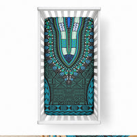 African Dashiki With Tapa Pattern - Teal Baby Bed Cover LT9 28 × 52 in Teal - Polynesian Pride