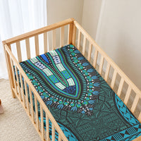 African Dashiki With Tapa Pattern - Teal Baby Bed Cover LT9 - Polynesian Pride