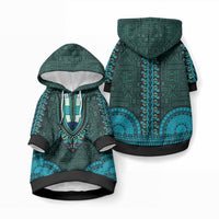 African Dashiki With Tapa Pattern - Teal Pet Hoodie LT9 Pullover Teal - Polynesian Pride
