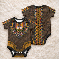 African Dashiki With Tapa Pattern - Gold Baby Onesie LT9 - Polynesian Pride