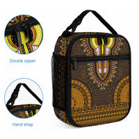 African Dashiki With Tapa Pattern - Gold Lunch Bag LT9 - Polynesian Pride