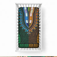 African Dashiki With Tapa Pattern - Green Gold Baby Bed Cover LT9 28 × 52 in Green and Gold - Polynesian Pride