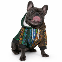African Dashiki With Tapa Pattern - Green Gold Pet Hoodie LT9 - Polynesian Pride