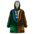 African Dashiki Wearable Blanket Hoodie With Tapa Pattern - Half Green and Gold LT9 One Size Green and Gold - Polynesian Pride