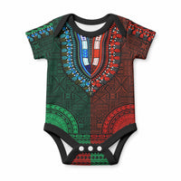 African Dashiki With Tapa Pattern - Green Red Baby Onesie LT9 Green and Red - Polynesian Pride