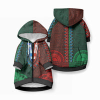 African Dashiki With Tapa Pattern - Green Red Pet Hoodie LT9 Zip-up Green and Red - Polynesian Pride