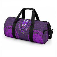 African Dashiki With Tapa Pattern - Purple Duffle Bag LT9 - Polynesian Pride