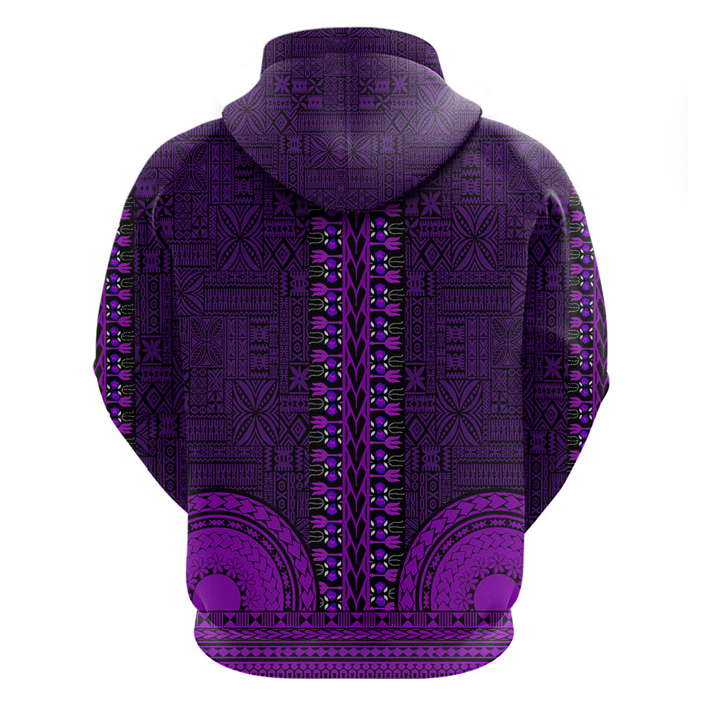 African Dashiki Hoodie With Tapa Pattern Purple LT9 - Polynesian Pride