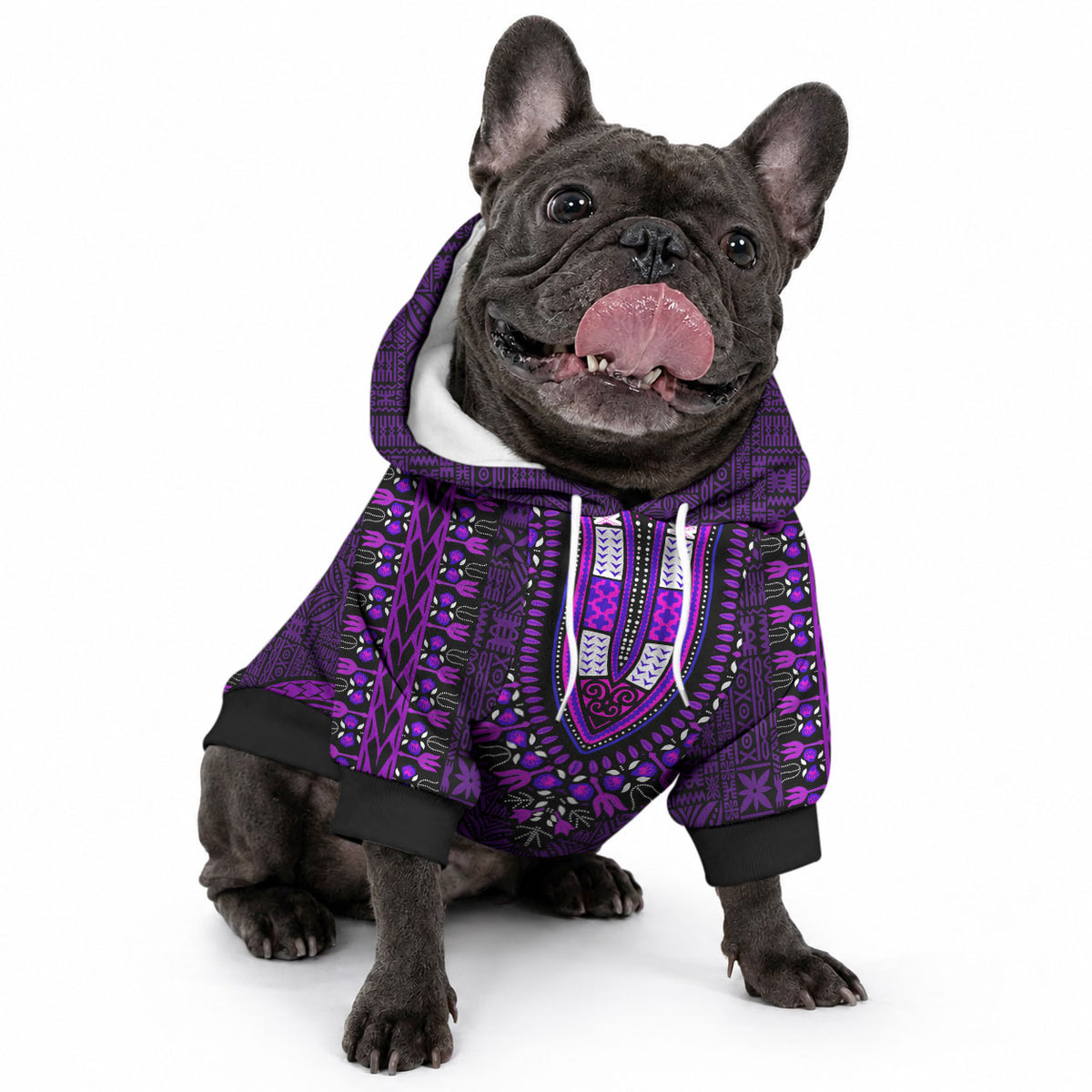 African Dashiki With Tapa Pattern - Purple Pet Hoodie LT9 - Polynesian Pride