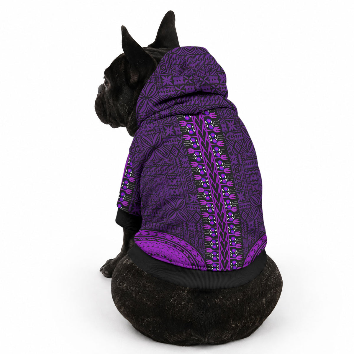 African Dashiki With Tapa Pattern - Purple Pet Hoodie LT9 - Polynesian Pride