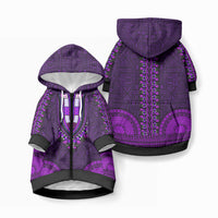 African Dashiki With Tapa Pattern - Purple Pet Hoodie LT9 Zip-up Purple - Polynesian Pride