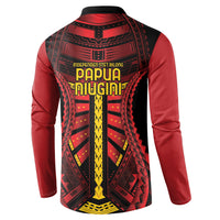 Independen Stet bilong Papua Niugini 1975 Button Sweatshirt Red Tribal Papua New Guinea Province Flag LT9 - Polynesian Pride