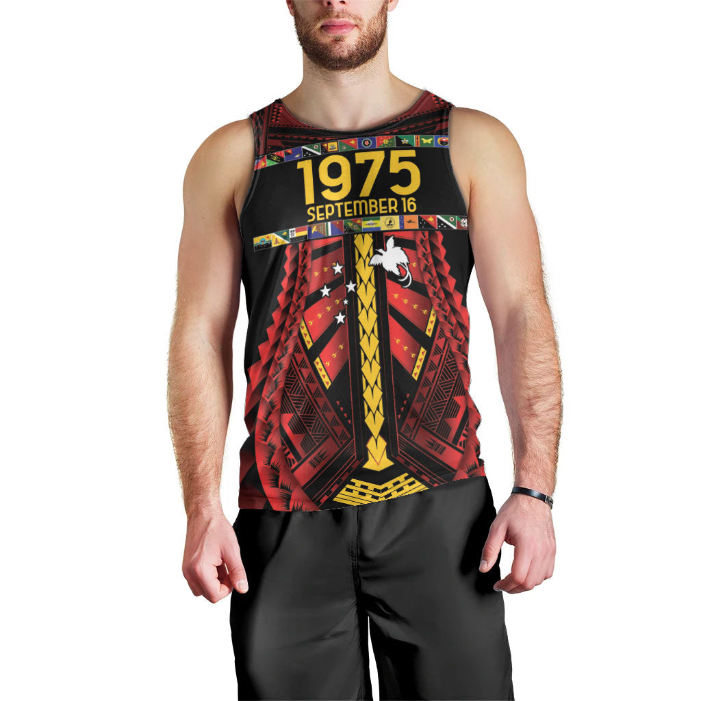 Independen Stet bilong Papua Niugini 1975 Men Tank Top Red Tribal Papua New Guinea Province Flag LT9 - Polynesian Pride