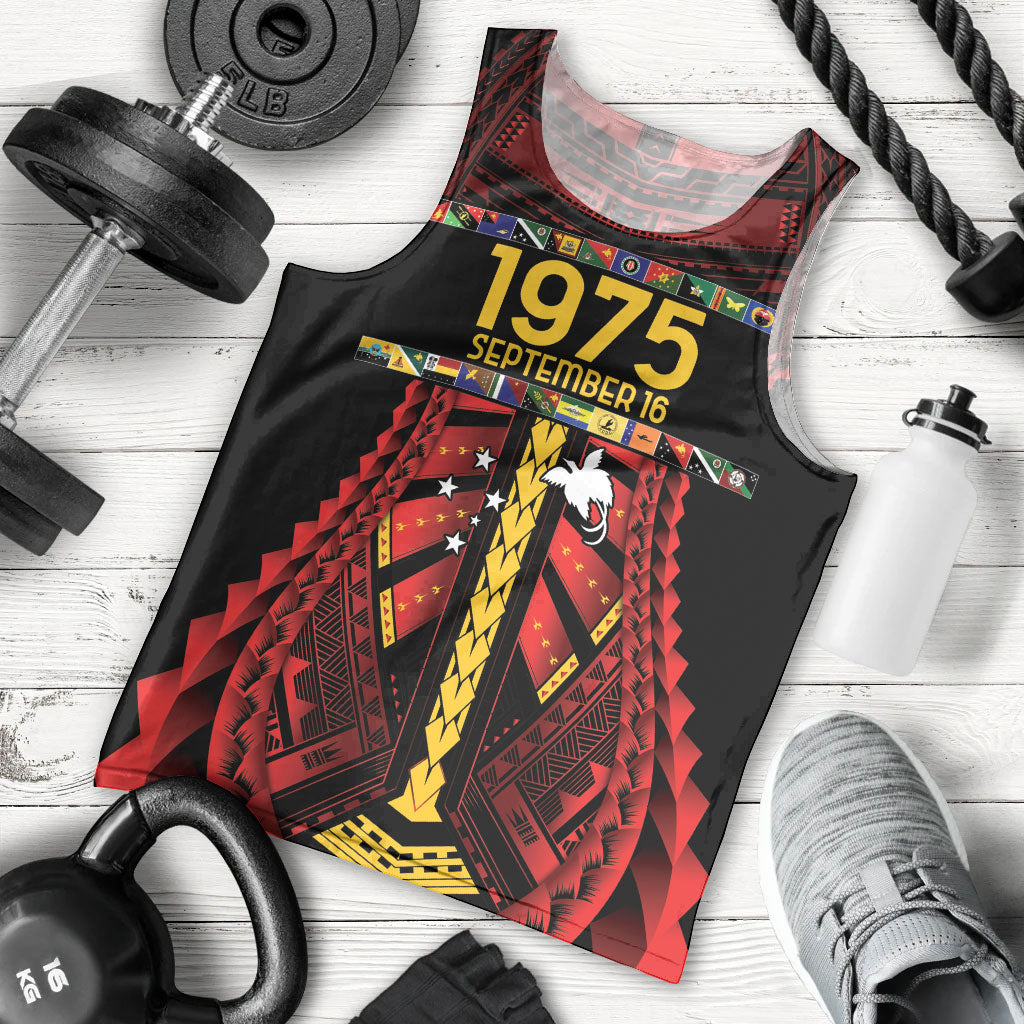 Independen Stet bilong Papua Niugini 1975 Men Tank Top Red Tribal Papua New Guinea Province Flag LT9 - Polynesian Pride