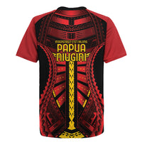 Independen Stet bilong Papua Niugini 1975 Rugby Jersey Red Tribal Papua New Guinea Province Flag LT9 - Polynesian Pride