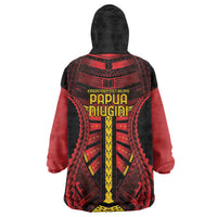 Independen Stet bilong Papua Niugini 1975 Wearable Blanket Hoodie Red Tribal Papua New Guinea Province Flag LT9 - Polynesian Pride