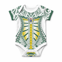 Cook Islands 1965 National Pride Baby Onesie White Tribal Pattern LT9 White - Polynesian Pride