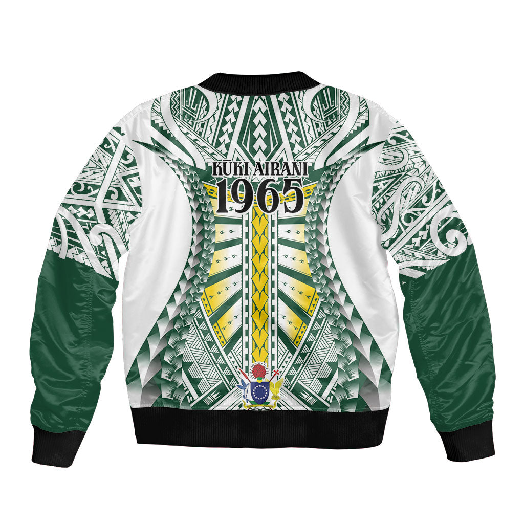 Cook Islands 1965 National Pride Bomber Jacket White Tribal Pattern LT9 - Polynesian Pride