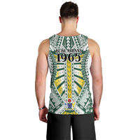 Cook Islands 1965 National Pride Men Tank Top White Tribal Pattern LT9 - Polynesian Pride