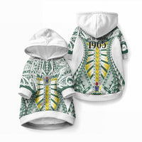 Cook Islands 1965 National Pride Pet Hoodie White Tribal Pattern LT9 Pullover White - Polynesian Pride