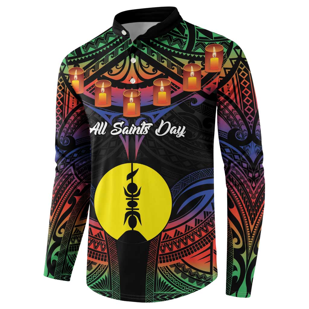 Personalised New Caledonia All Saints Day Button Sweatshirt Candle Light with Polynesian Style LT9 - Polynesian Pride