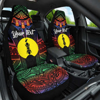 Personalised New Caledonia All Saints Day Car Seat Cover Candle Light with Polynesian Style LT9 One Size Black - Polynesian Pride
