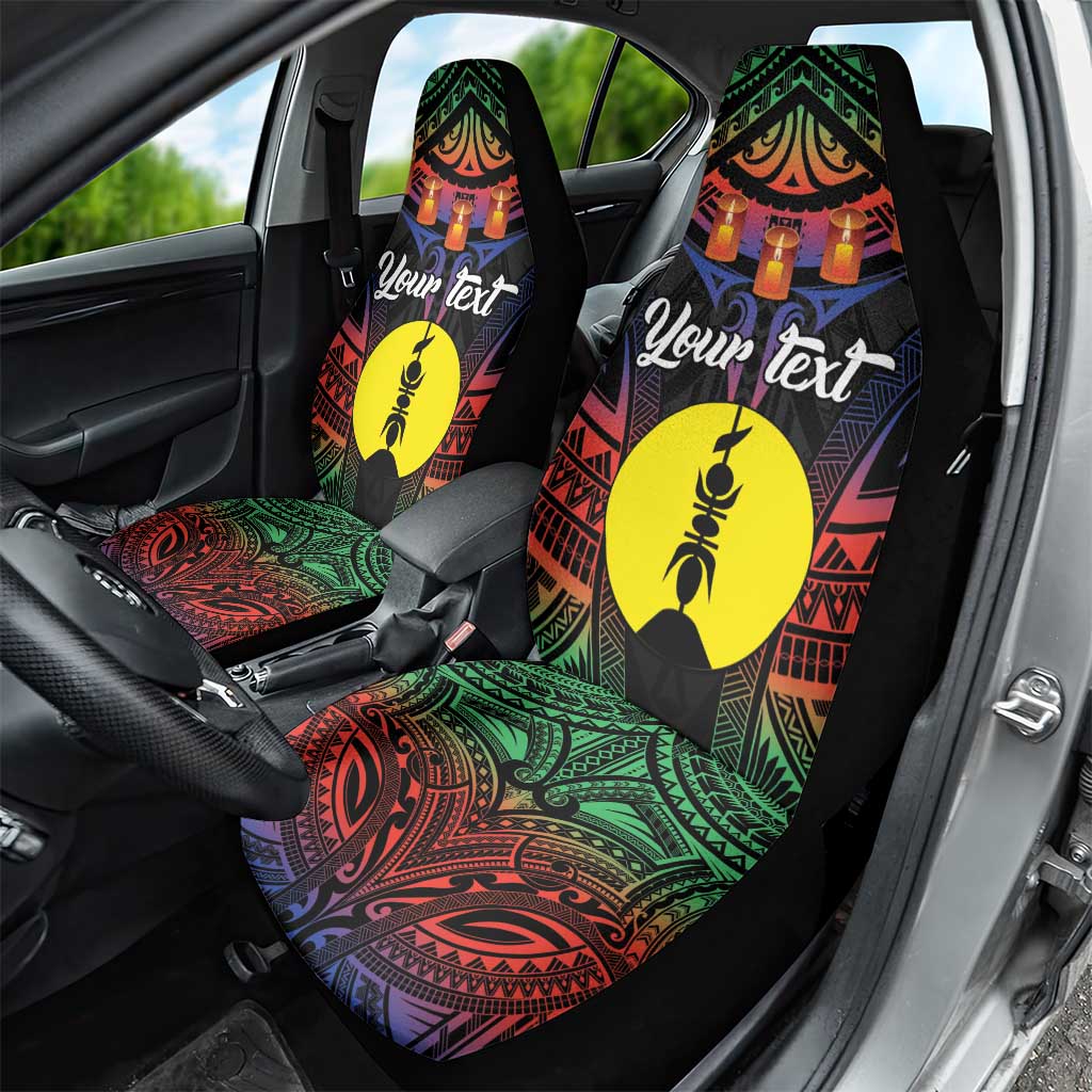 Personalised New Caledonia All Saints Day Car Seat Cover Candle Light with Polynesian Style LT9 - Polynesian Pride