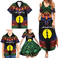 Personalised New Caledonia All Saints Day Family Matching Summer Maxi Dress and Hawaiian Shirt Candle Light with Polynesian Style LT9 - Polynesian Pride