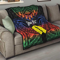 Personalised New Caledonia All Saints Day Quilt Candle Light with Polynesian Style