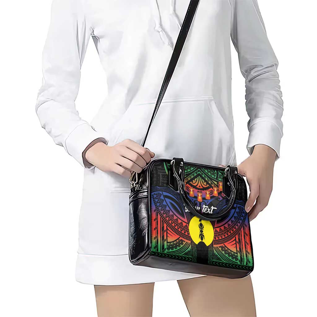 Personalised New Caledonia All Saints Day Shoulder Handbag Candle Light with Polynesian Style