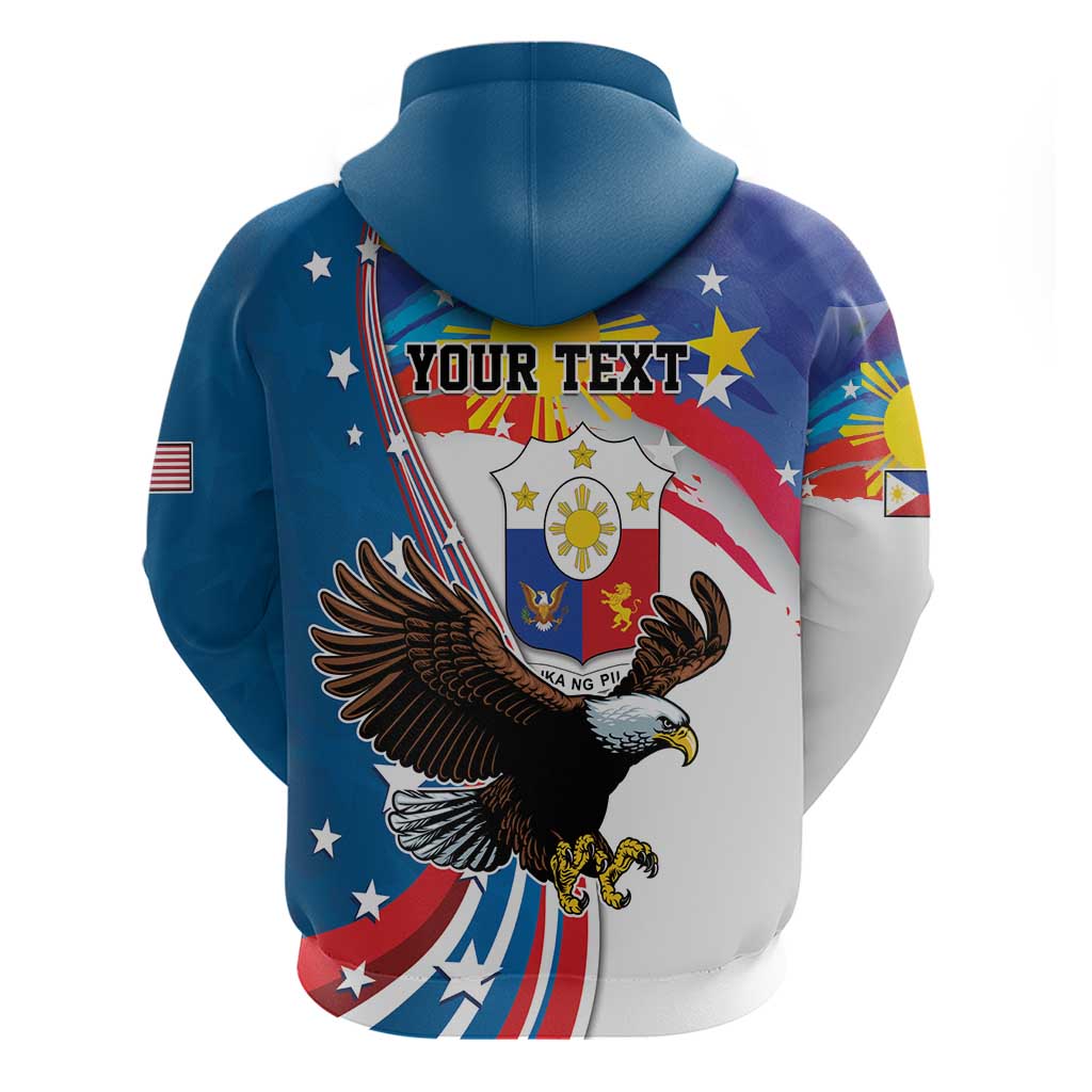 Personalized Filipino-American Zip Hoodie The Eight-Rayed Sun with Bald Eagle LT9 - Polynesian Pride